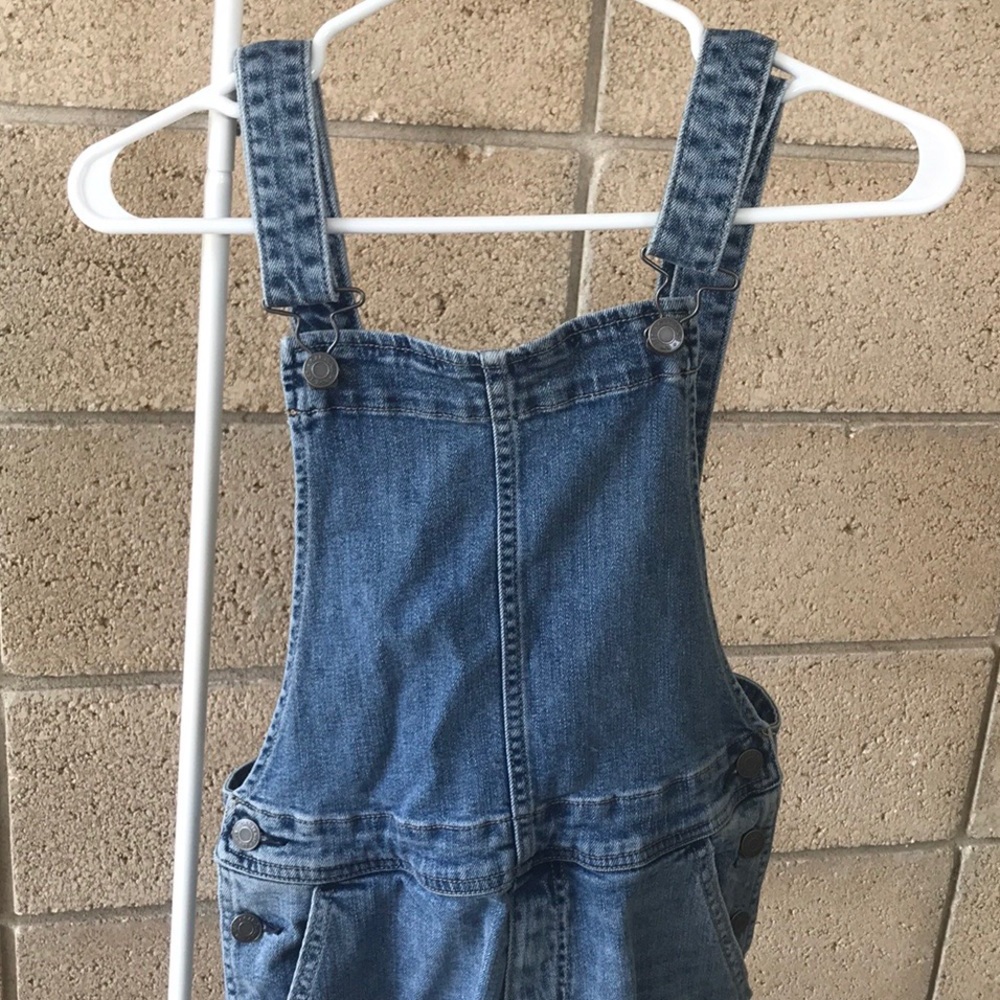 Light wash denim overalls